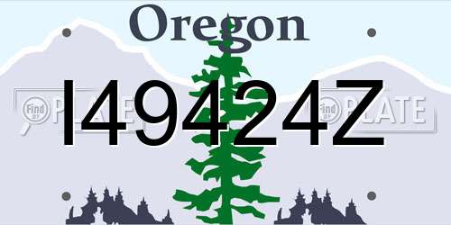 I49424Z Oregon License Plate