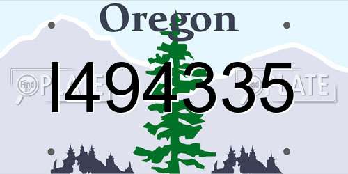 I494335 Oregon License Plate