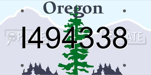 I494338 Oregon License Plate