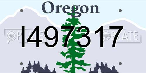 I497317 Oregon License Plate
