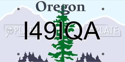I49IQA Oregon License Plate