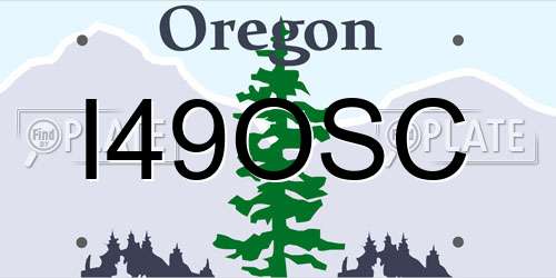 I49OSC Oregon License Plate