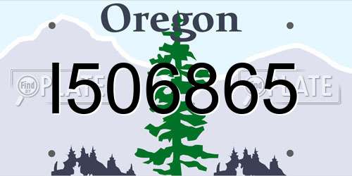 I506865 Oregon License Plate