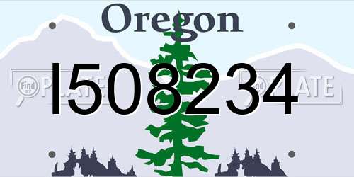 I508234 Oregon License Plate