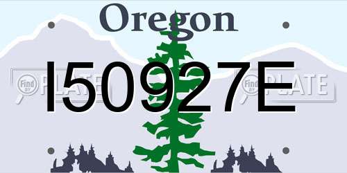 I50927E Oregon License Plate