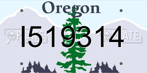 I519314 Oregon License Plate