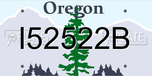 I52522B Oregon License Plate