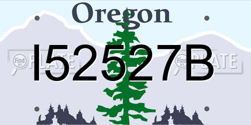 I52527B Oregon License Plate