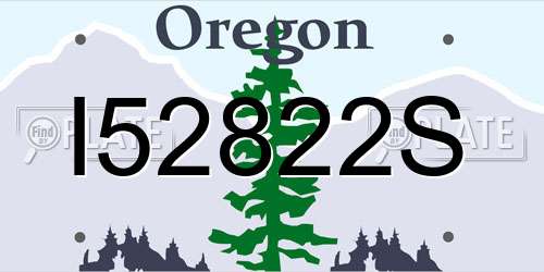 I52822S Oregon License Plate