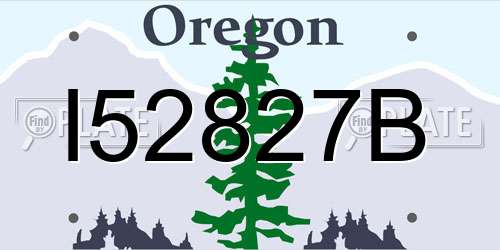 I52827B Oregon License Plate