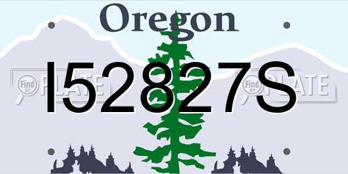 I52827S Oregon License Plate