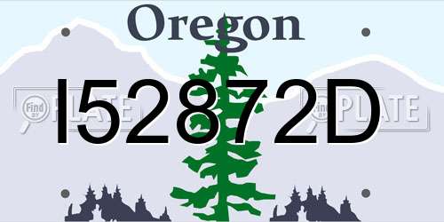 I52872D Oregon License Plate