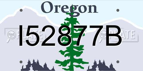 I52877B Oregon License Plate