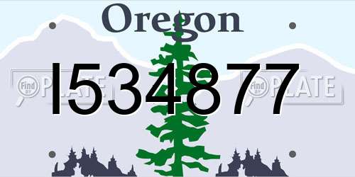 I534877 Oregon License Plate
