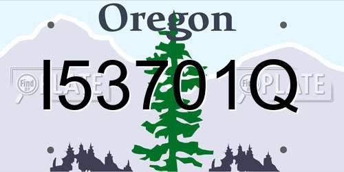 I53701Q Oregon License Plate