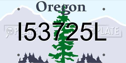I53725L Oregon License Plate