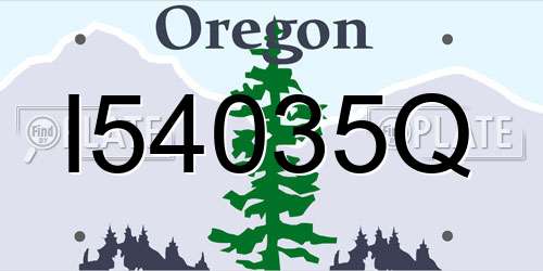I54035Q Oregon License Plate