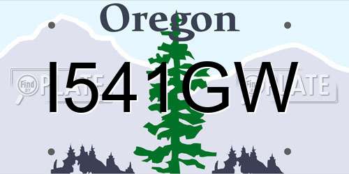 I541GW Oregon License Plate