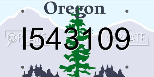 I543109 Oregon License Plate