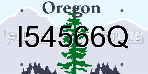 I54566Q Oregon License Plate