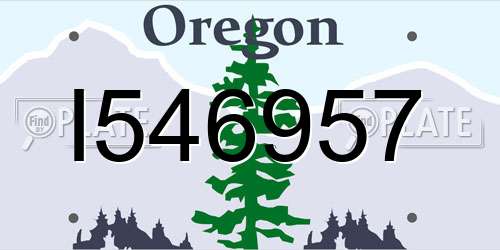 I546957 Oregon License Plate