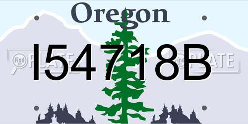 I54718B Oregon License Plate