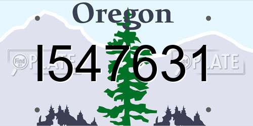 I547631 Oregon License Plate