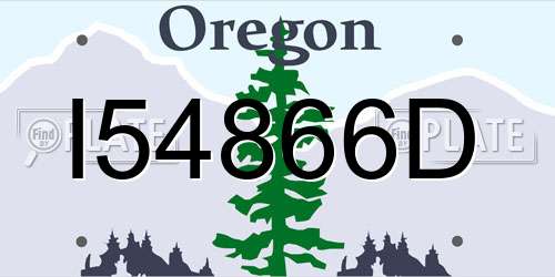 I54866D Oregon License Plate
