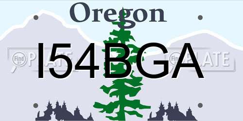 I54BGA Oregon License Plate