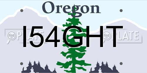 I54GHT Oregon License Plate