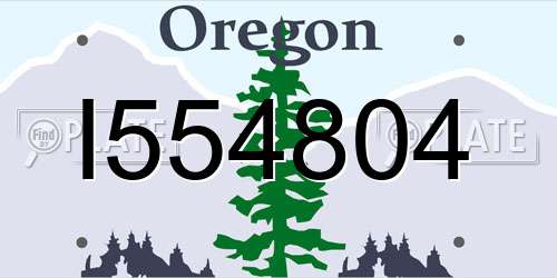 I554804 Oregon License Plate