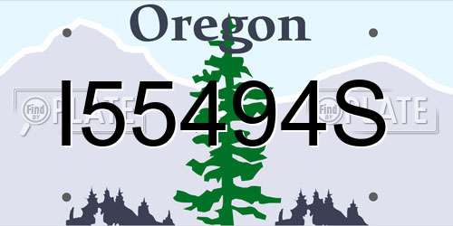 I55494S Oregon License Plate