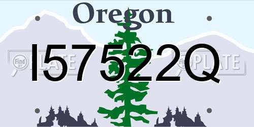 I57522Q Oregon License Plate