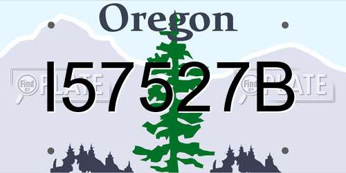 I57527B Oregon License Plate