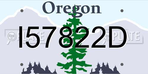 I57822D Oregon License Plate