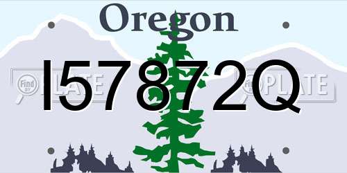 I57872Q Oregon License Plate