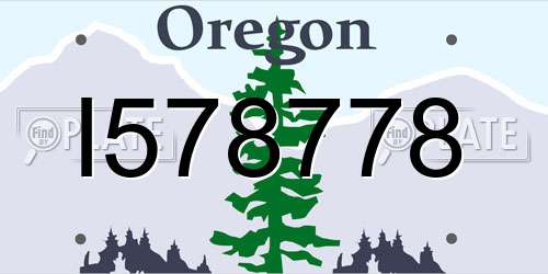 I578778 Oregon License Plate