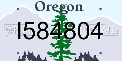 I584804 Oregon License Plate