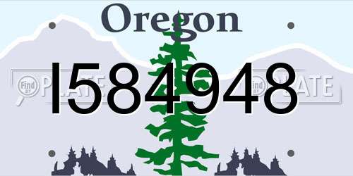 I584948 Oregon License Plate