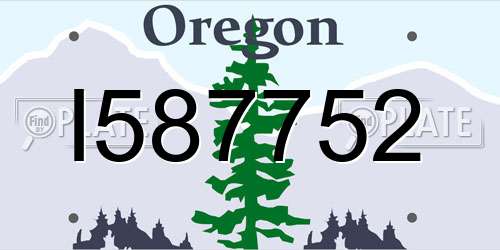I587752 Oregon License Plate