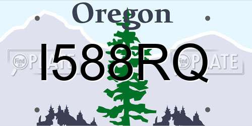 I588RQ Oregon License Plate