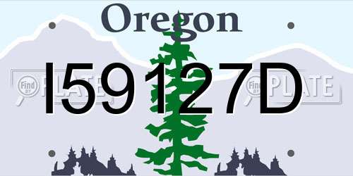 I59127D Oregon License Plate