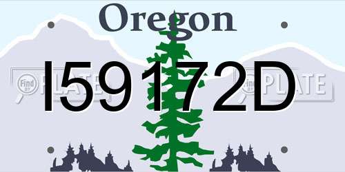 I59172D Oregon License Plate