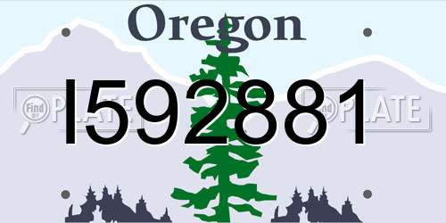 I592881 Oregon License Plate