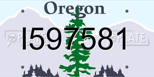 I597581 Oregon License Plate