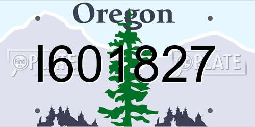 I601827 Oregon License Plate