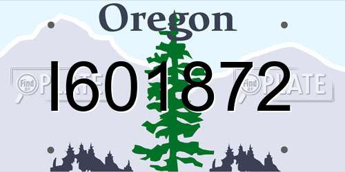 I601872 Oregon License Plate