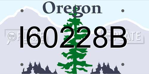 I60228B Oregon License Plate