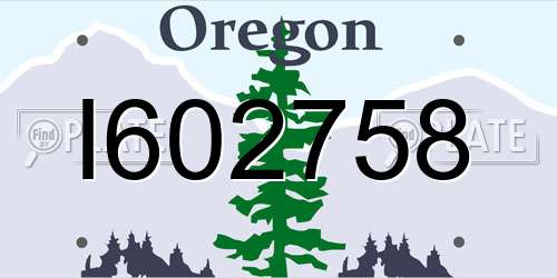 I602758 Oregon License Plate