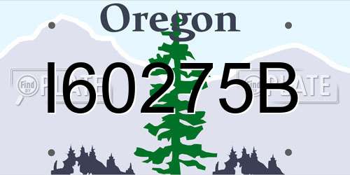 I60275B Oregon License Plate